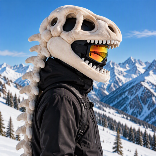 White Bonk Head side view showing the skull and spine