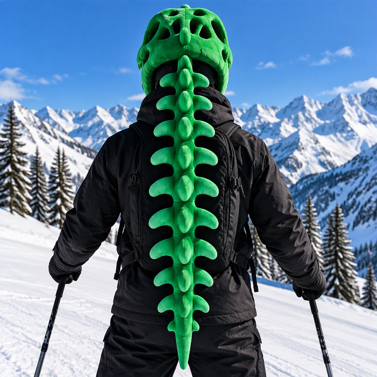 Green Bonk Head from behind with the full spine tail down the back